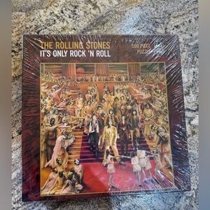 the Rolling Stones puzzle with red and gold album art